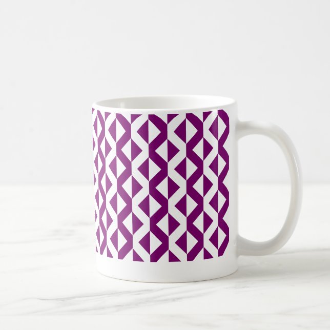 Taza De Café ZigZags alternos - Plum y Blanco (Derecha)