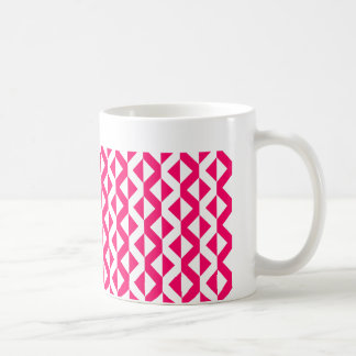 Taza De Café ZigZags Alternos - Rojo Neón y Blanco