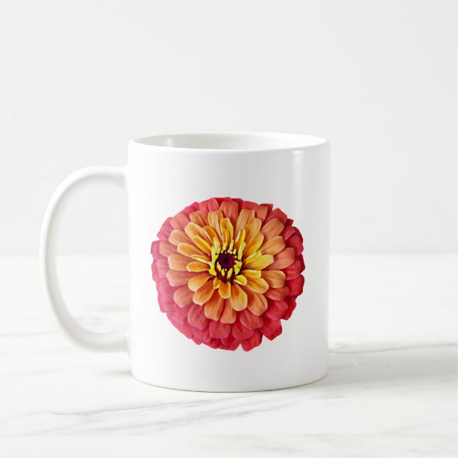 Taza De Café Zinnia en tonos Naranjas (Izquierda)