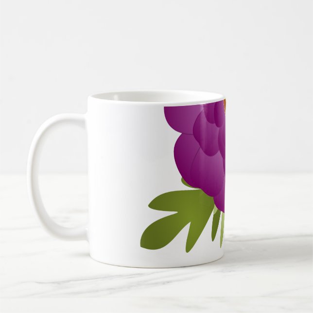 Taza De Café Zinnia Mug de púrpura medio noche (Izquierda)