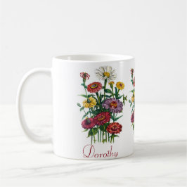 Taza De Café Zinnias personalizadas