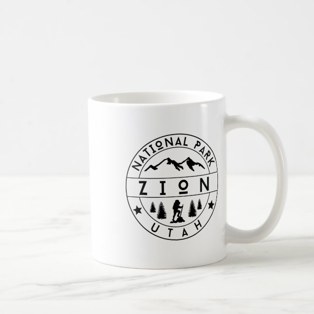 Taza De Café Zion National Park Utah Hiker Nature Hiking Outdoo (Derecha)