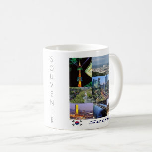 Taza De Café zKR008 SEÚL mosaico, Corea del Sur, Asia,