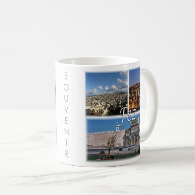 Taza De Café zMA016 FEZ, Mosaic, Marruecos, África, (Anverso derecho)