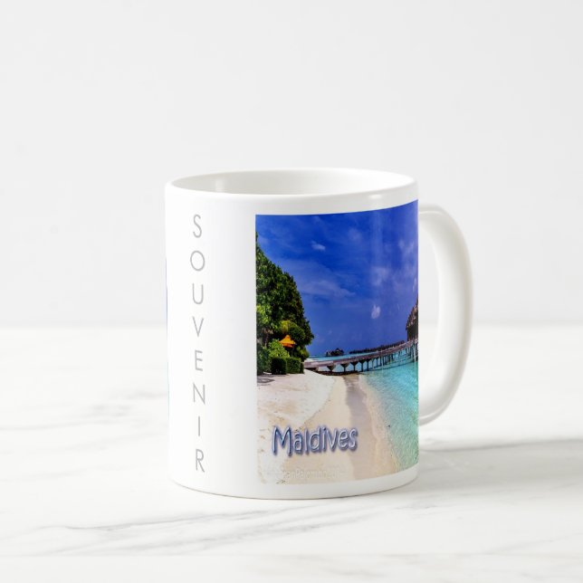 Taza De Café zMV004 islas playa MALDIVES, Asia, café Mug (Anverso derecho)