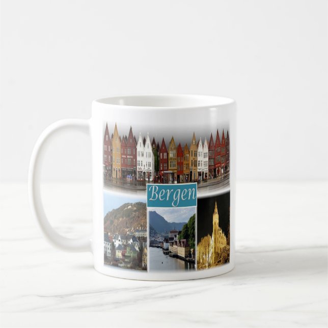 Taza De Café zNO009 BERGEN, Noruega, Europa, (Izquierda)