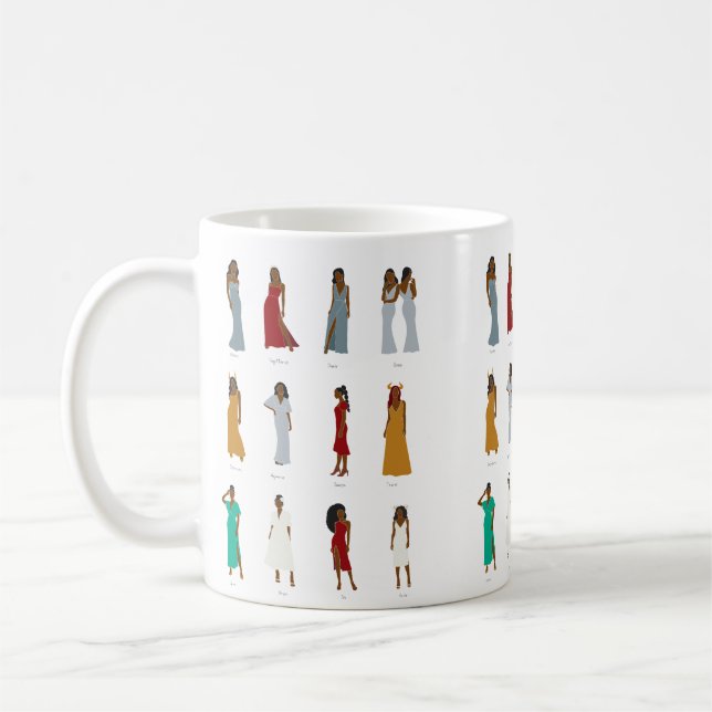 Taza De Café Zodiac Astrología de la mujer negra Mug (Izquierda)