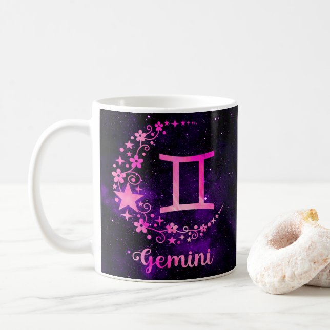 Taza De Café Zodiac Gemini Design Coffee Mug Cup (Con donut)