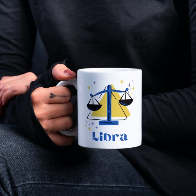 Taza De Café Zodiac | Ilustracion de signos de estrella de libi (Libra | Zodiac | Horoscope | Star Sign Illustration)