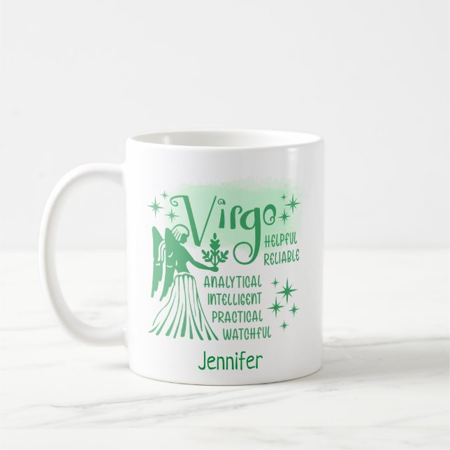 Taza De Café Zodiac Rasgos Virgo Personalizados Horoscopio Café (Izquierda)