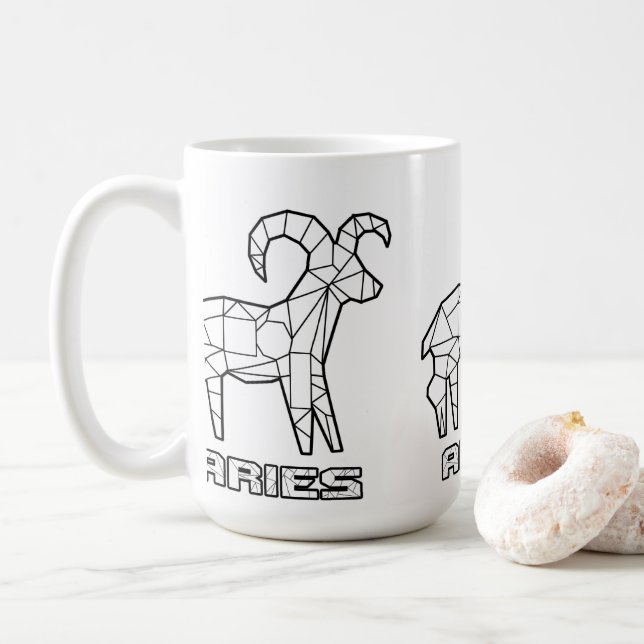 Taza De Café Zodiac Rótulo Mug: Aries (Con donut)
