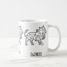 Taza De Café Zodiac Rótulo Mug:Leo