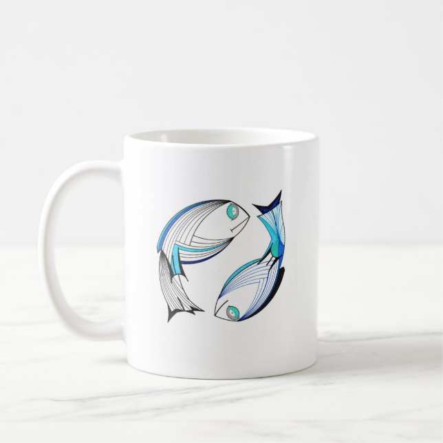 Taza De Café Zodiac Rótulo Pisces (Izquierda)