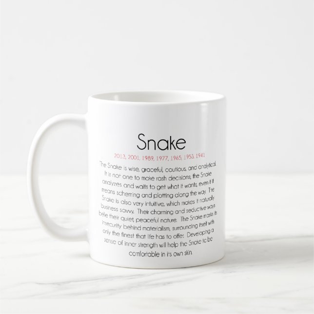 Taza De Café Zodiaco chino (año de la serpiente) 2 (Izquierda)