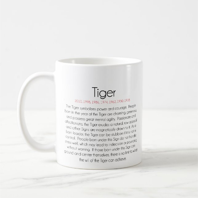 Taza De Café Zodiaco chino (año del tigre) 2 (Izquierda)