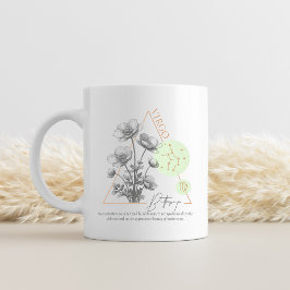 Taza De Café Zodíaco Virgo Botón de Oro Constelación Astrología