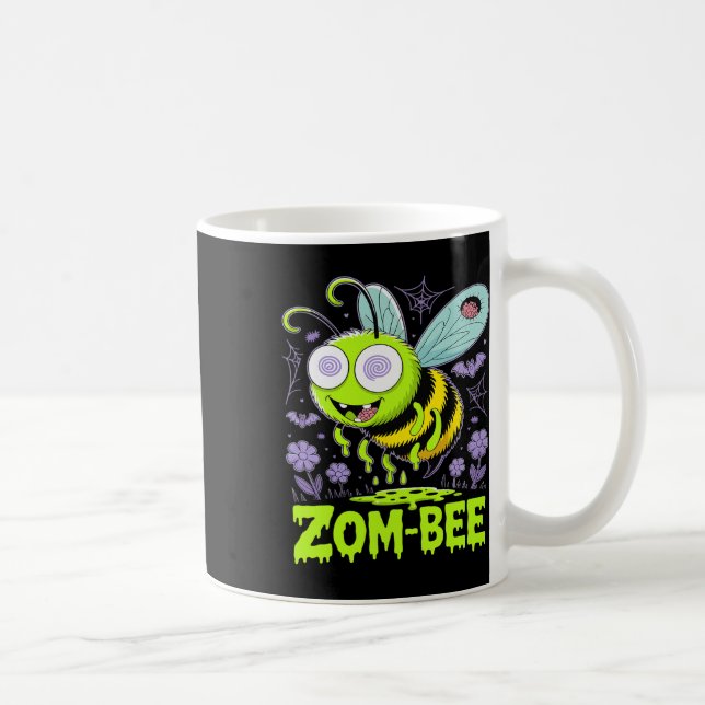 Taza De Café Zom-bee Cute Zombie Bee Funny Halloween Tee (Derecha)