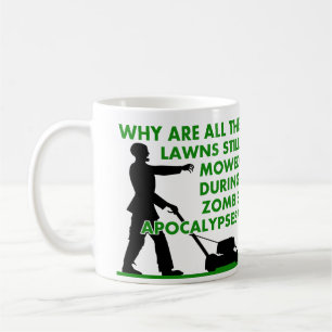 Taza De Café Zombie Apocalypse Lawn Mowing Funny Mug