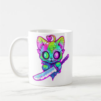 Taza De Café Zombie Cat Samurai Edm Festival Rave