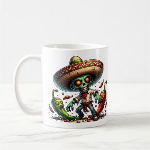 Taza De Café Zombie Cinco de Mayo y pimientos calientes