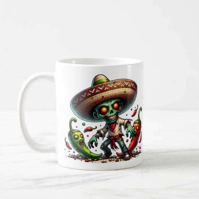 Taza De Café Zombie Cinco de Mayo y pimientos calientes (Izquierda)