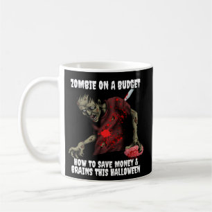 Taza De Café Zombie En Una Halloween Presupuestaria
