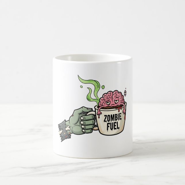 Taza De Café Zombie Fuel Brain Funny Halloween (Centro)