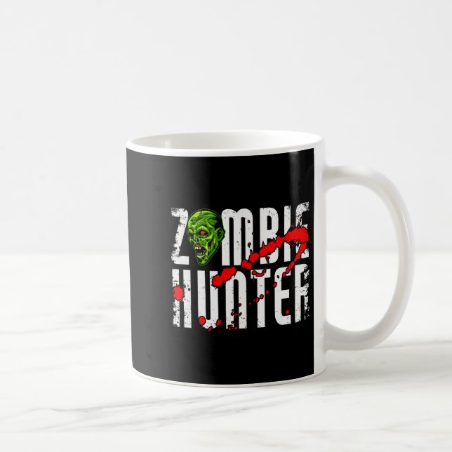 Taza De Café Zombie Hunter _ Halloween Apparel Funny Halloween  (Derecha)