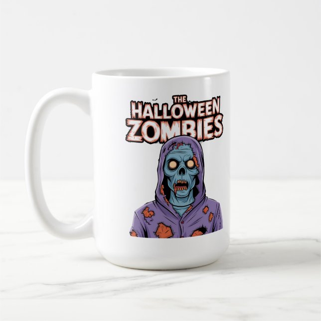 Taza De Café Zombies de la peluca de Halloween (Izquierda)