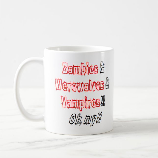 Taza De Café zombies werewolves vampiros (Izquierda)