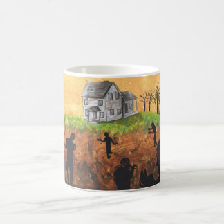 Taza De Café Zombis en una granja viviendo arte muerto tazón de