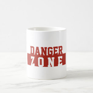 Taza De Café Zona de peligro / minimalista moderno plano rojo b