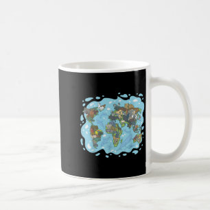 Taza De Café Zoológico Animales Mapa Mundial Planeta Tierra Sis