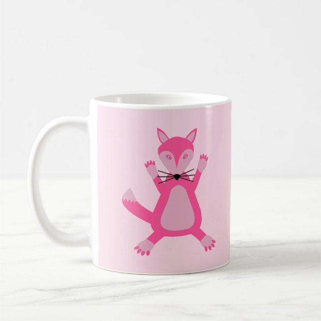 Taza De Café Zorra Bebé Niña Rosa Bonita (Izquierda)