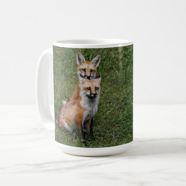 Taza De Café Zorra gemela Café Mug (Anverso izquierdo)