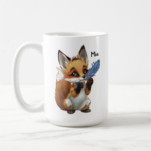 Taza De Café Zorro Caprichoso con una Pluma