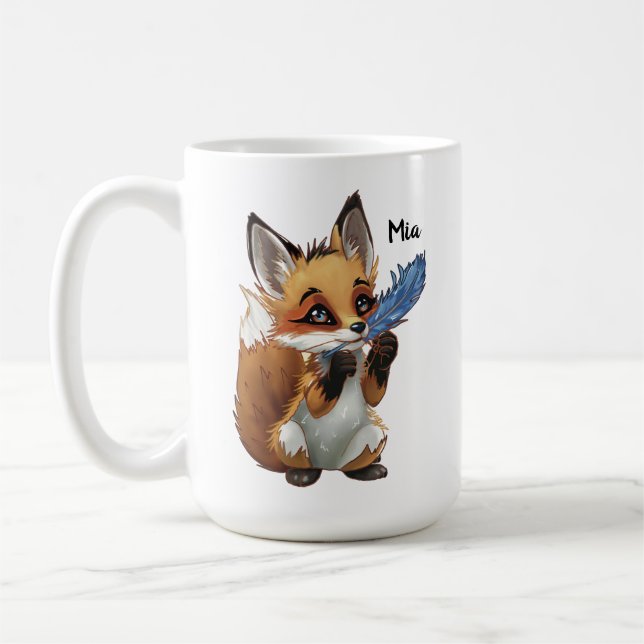 Taza De Café Zorro Caprichoso con una Pluma (Izquierda)