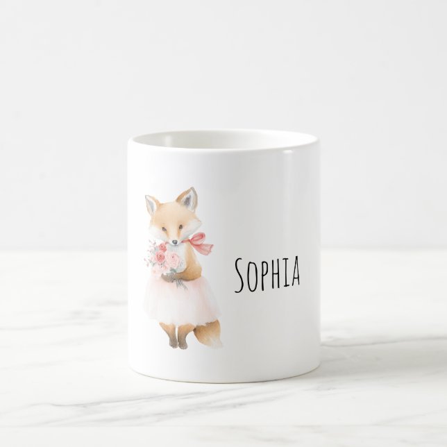 Taza De Café Zorro con Flores Vestido Rosa (Centro)