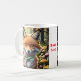 Taza De Café Zorro de corte con un arco verde y rosado