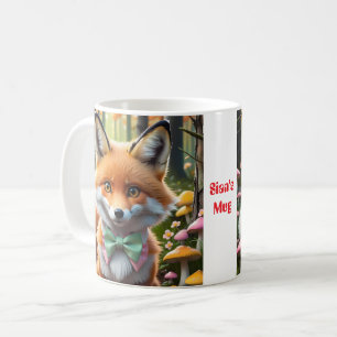 Taza De Café Zorro de corte con un arco verde y rosado