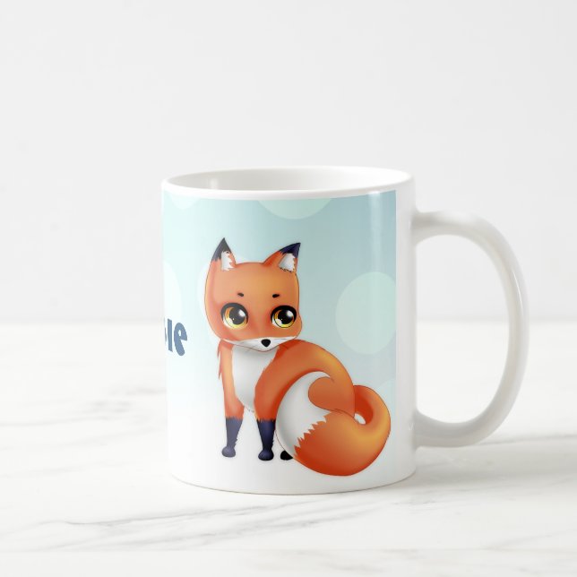 Taza De Café Zorro lindo del dibujo animado de Kawaii (Derecha)