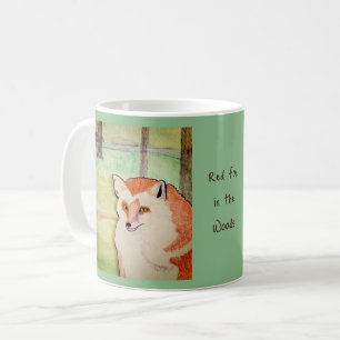 Taza De Café Zorro Rojo en el Bosque