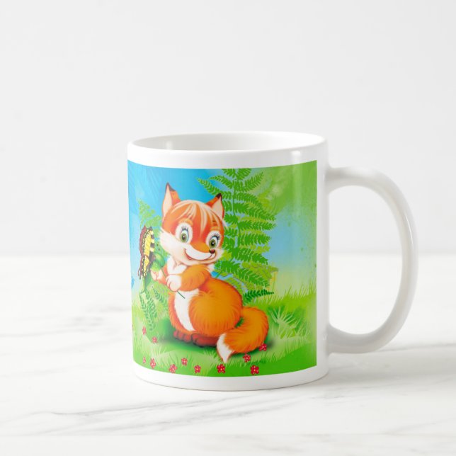 Taza De Café zorro y mariposa (Derecha)