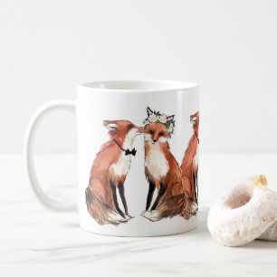 Taza De Café Zorros en amor, regalo de la tarjeta del día de