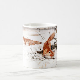 Taza De Café zorros en la nieve