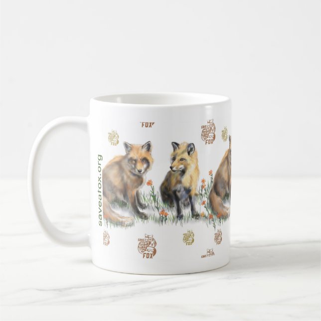 Taza De Café Zorros rojos, tazón clásico, 11 onzas (Izquierda)