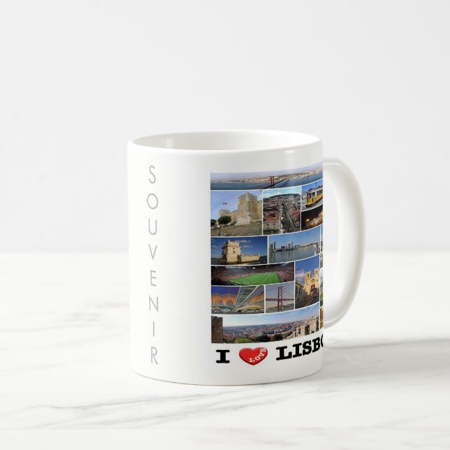 Taza De Café zPT018 LISBOA "I Love", Portugal, Europa, (Anverso derecho)