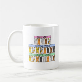 Taza De Café Zurdos día, el 13 de agosto, gatos del dibujo