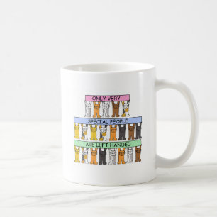 Taza De Café Zurdos día, el 13 de agosto, gatos del dibujo