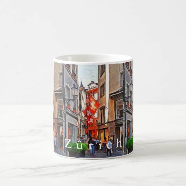 Taza De Café Zurich. La grandeza de las banderas de Suiza (Centro)